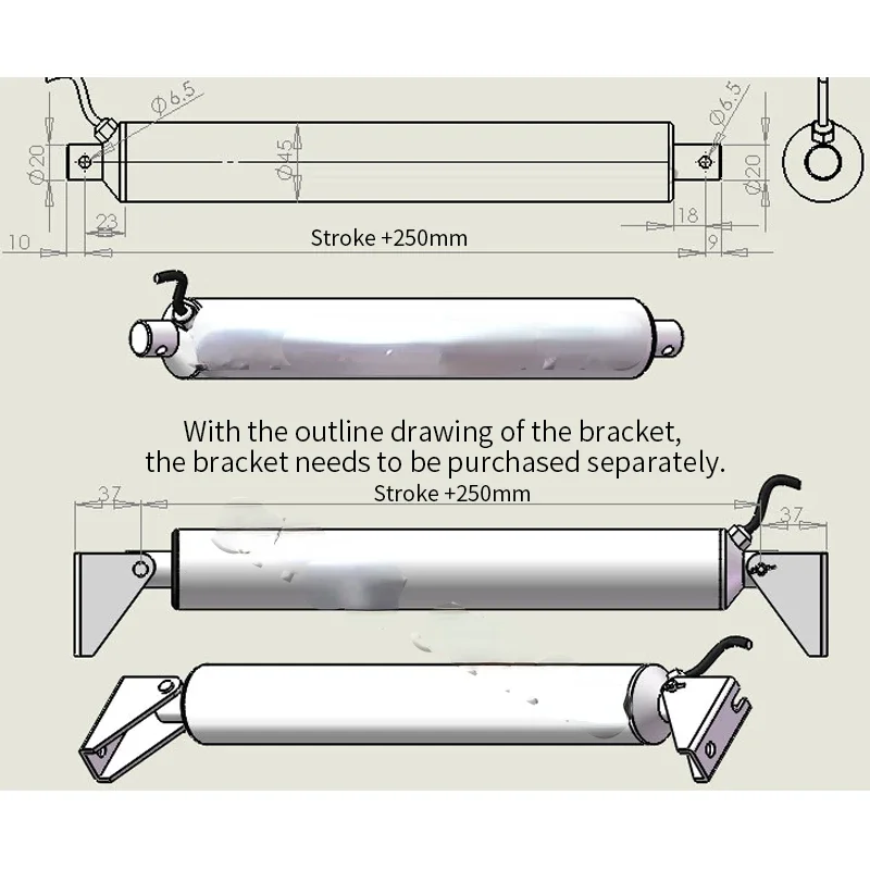 حار salesHot sales100mm ~ 400mm IX سلسلة مستقيم دفع قضيب المحرك نافذة فتاحة المحرك الكهربائية دفع قضيب 24 فولت متعدد السكتة الدماغية دفع قضيب