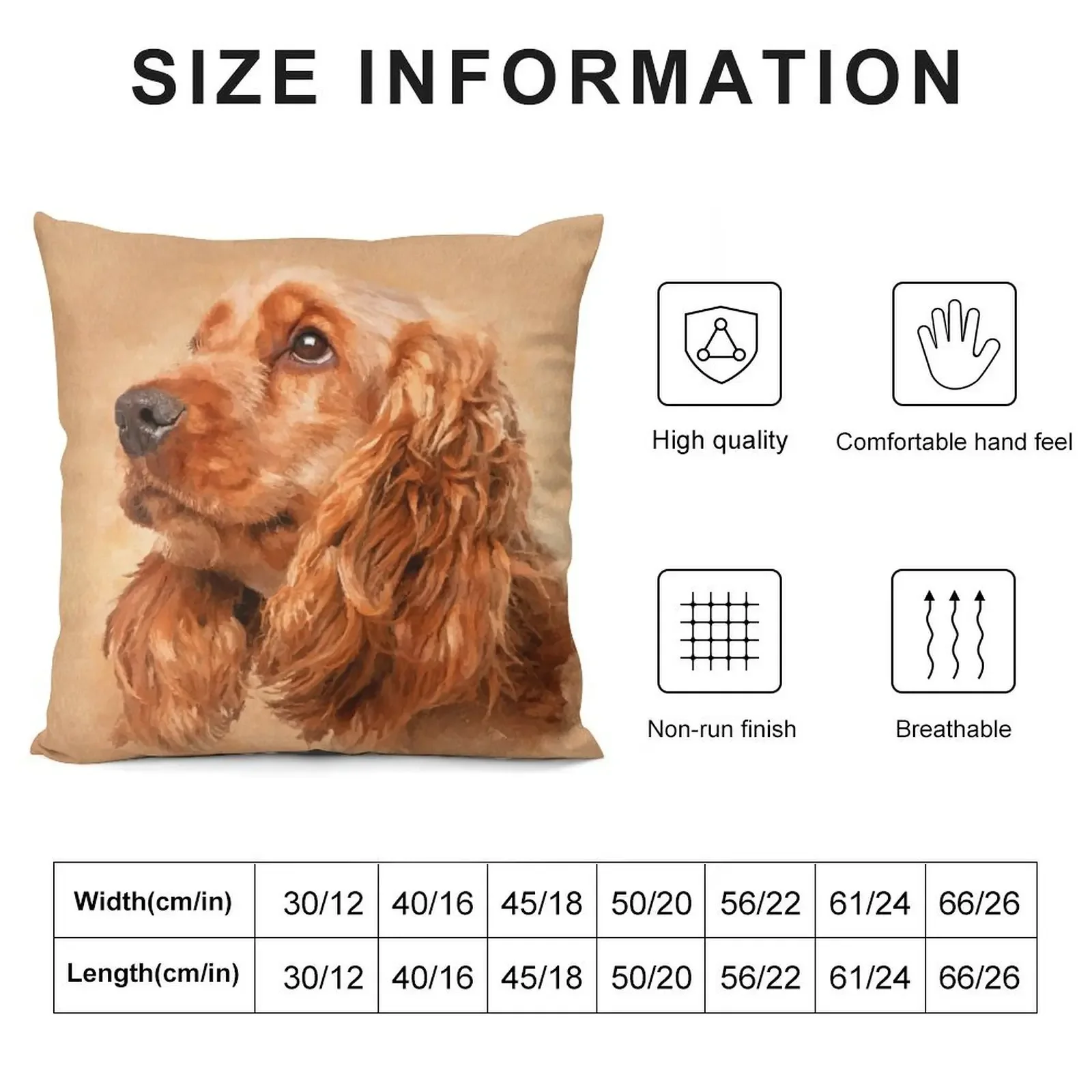 English Cocker Spaniel Dog Digital Art Throw Pillow Couch Cushions Cushion Cover Christmas Pillowcase pillow