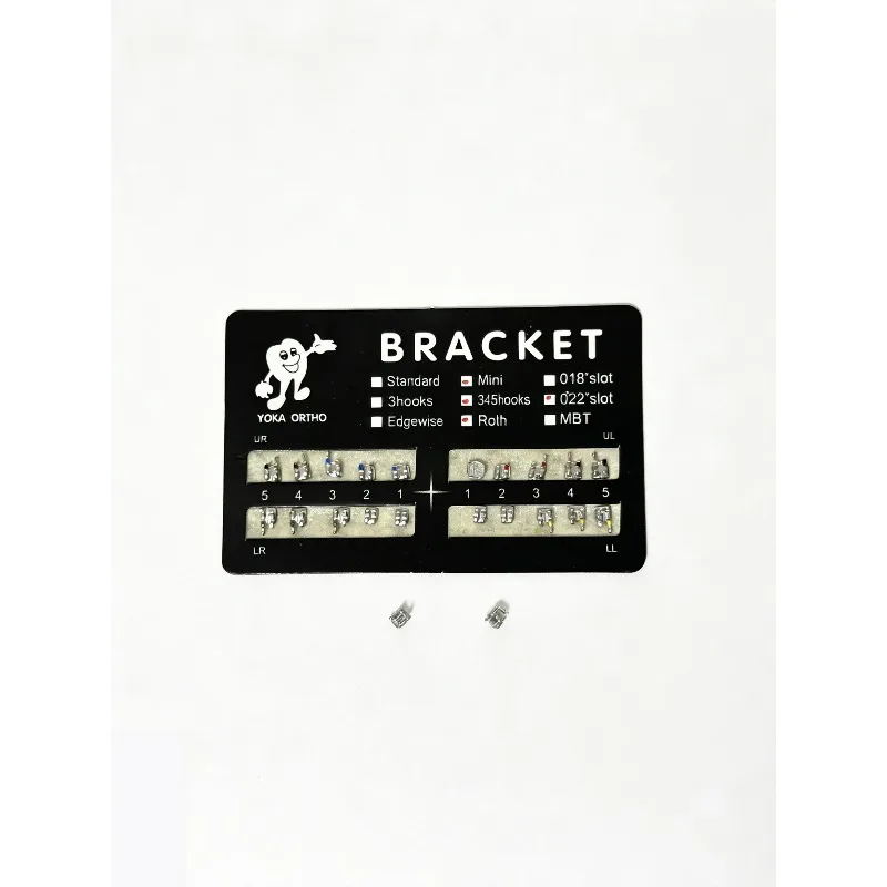 Dental Orthodontic Metal Straight Wire Brackets Roth MBT Mini Hooked Paper Clips Brackets Dental Orthodontic Materials
