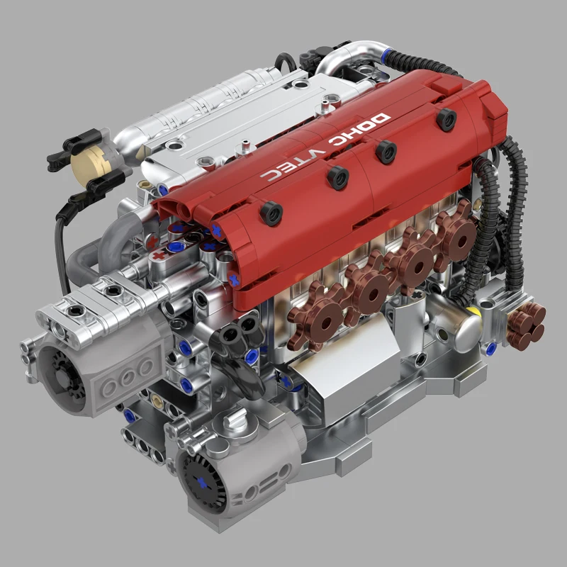 

HD K20A Sports car Engine Building blocks Technology Machinery Series Assembly Model Racing Car Creative gift