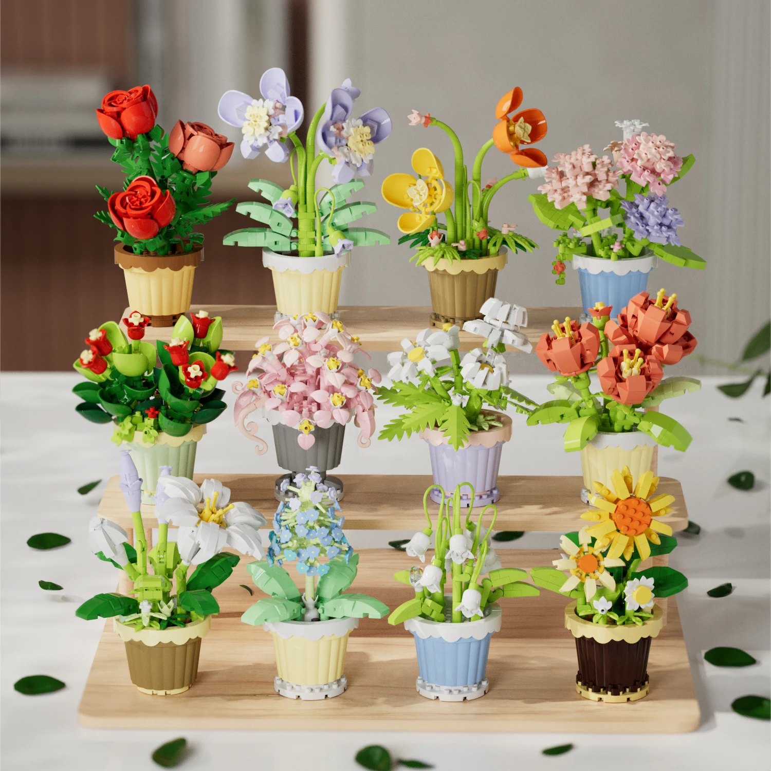 Eternal Bouquet Building Blocks Flower Model Creative Home Desk Plant Decoration Assemble Bricks Educational Toy Girl Kids Gifts