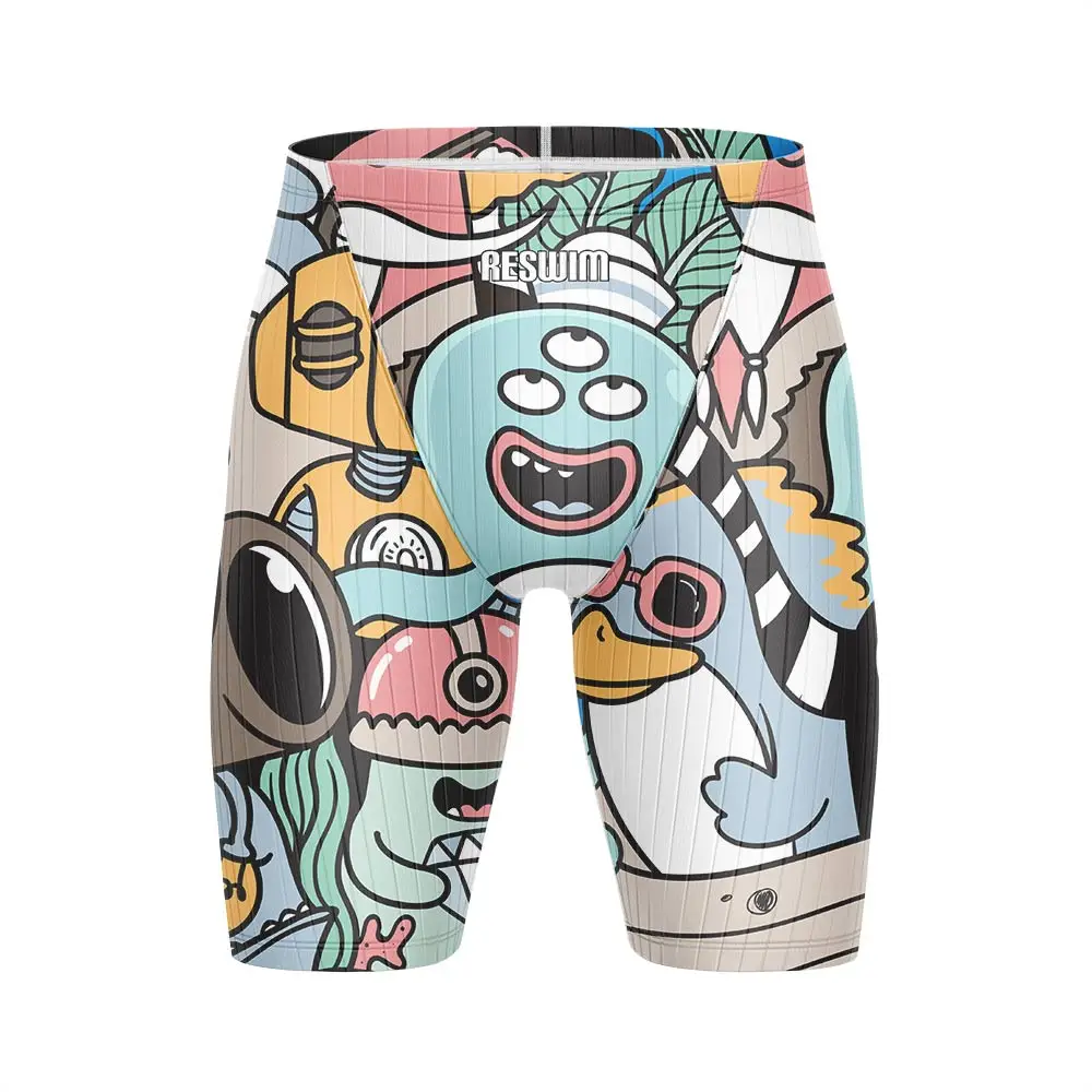 New Summer Animal Surf Swim Jammer Swimsuit Shorts Men's Swimming Trunks Athletic Training Swimwear Quick Dry GYM Beach Swimsuit