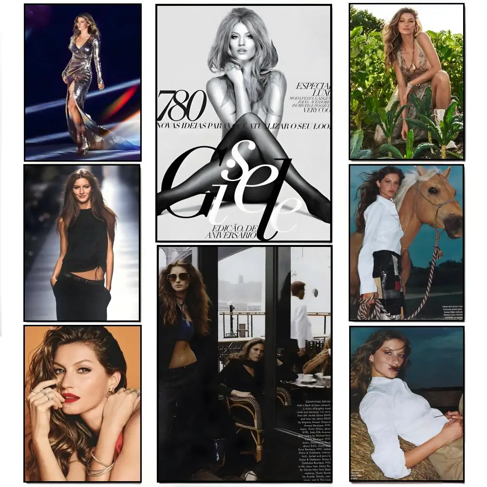 Super schönes Modell G-Gisele Bundchen Poster Poster HD wasserdichter Wandaufkleber Bar Wohnzimmer Dekor Geschenk