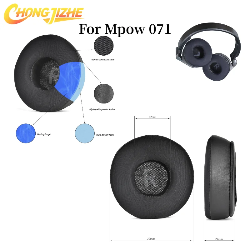 

Replacement Ice gel Ear Pads For Mpow 071 Ear Pads Headphones Memory Foam Ear Cushions High Quality repair parts