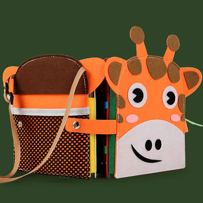 2Pack Giraffe Busy Board Bag Montessori Toys for Toddlers Sensory Toys Gifts Preschool Toddler Learning Basic Dress Skills