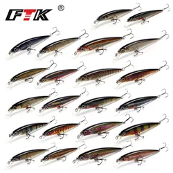 FTK 12g 10CM Floating MINNOW Fishing Lure 3D Eye Hard Artificial Bait Wobblers for Pike Crankbait Twitching Fishing Accessories