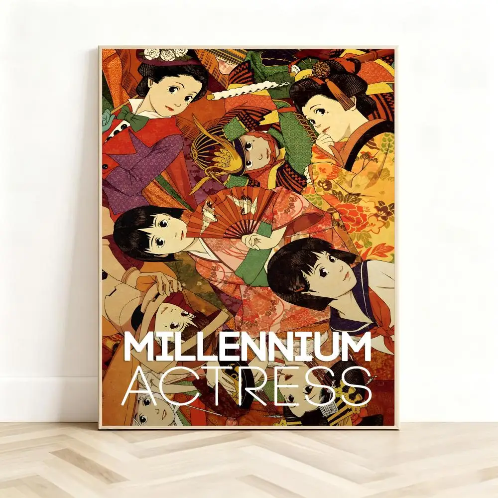 Sentimental Anime M-Millennium Actress Poster Classic Self-Adhesive PP Wall Sticker for Living Room Bar Decor Gift
