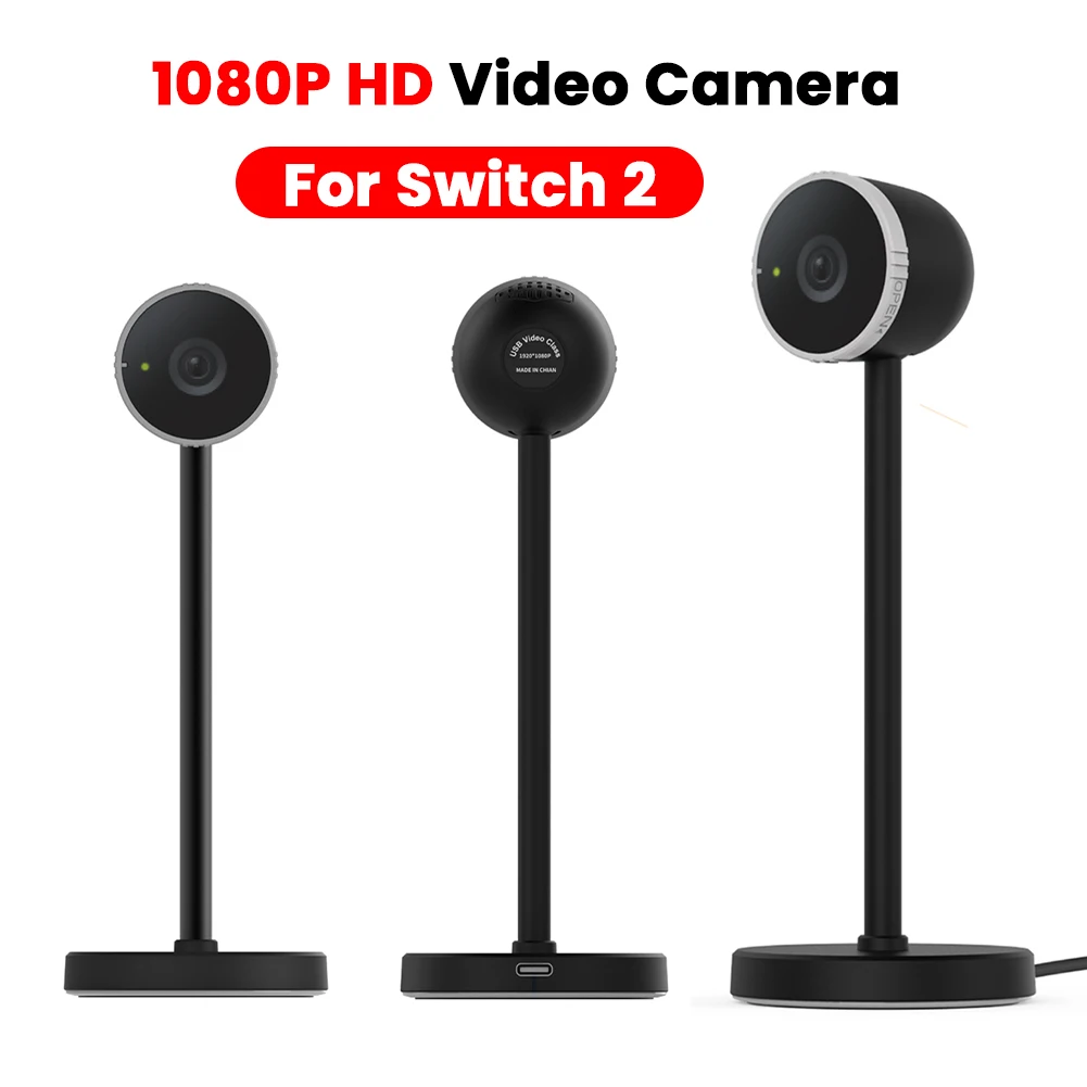 For Switch 2 Creative Desktop Camera Anti-Slip Video Recording Camera Adjustable Video Chat Wide Angle Camera Game Console Acces