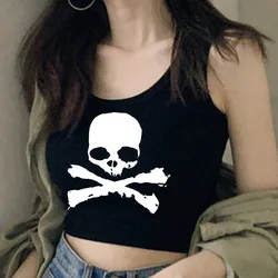 Schedel Trashy 2000S Hippie Crop Top Vrouw Cyber Y2k 90S Leuke Kleding