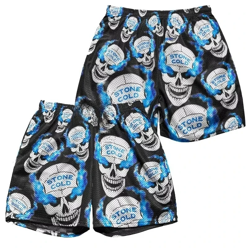 Последние популярные шорты, летние шорты в стиле ретро с принтом головы тигра и черепом, повседневные пляжные шорты для отдыха, повседневные быстросохнущие шорты для жизни, мотоциклетные шорты