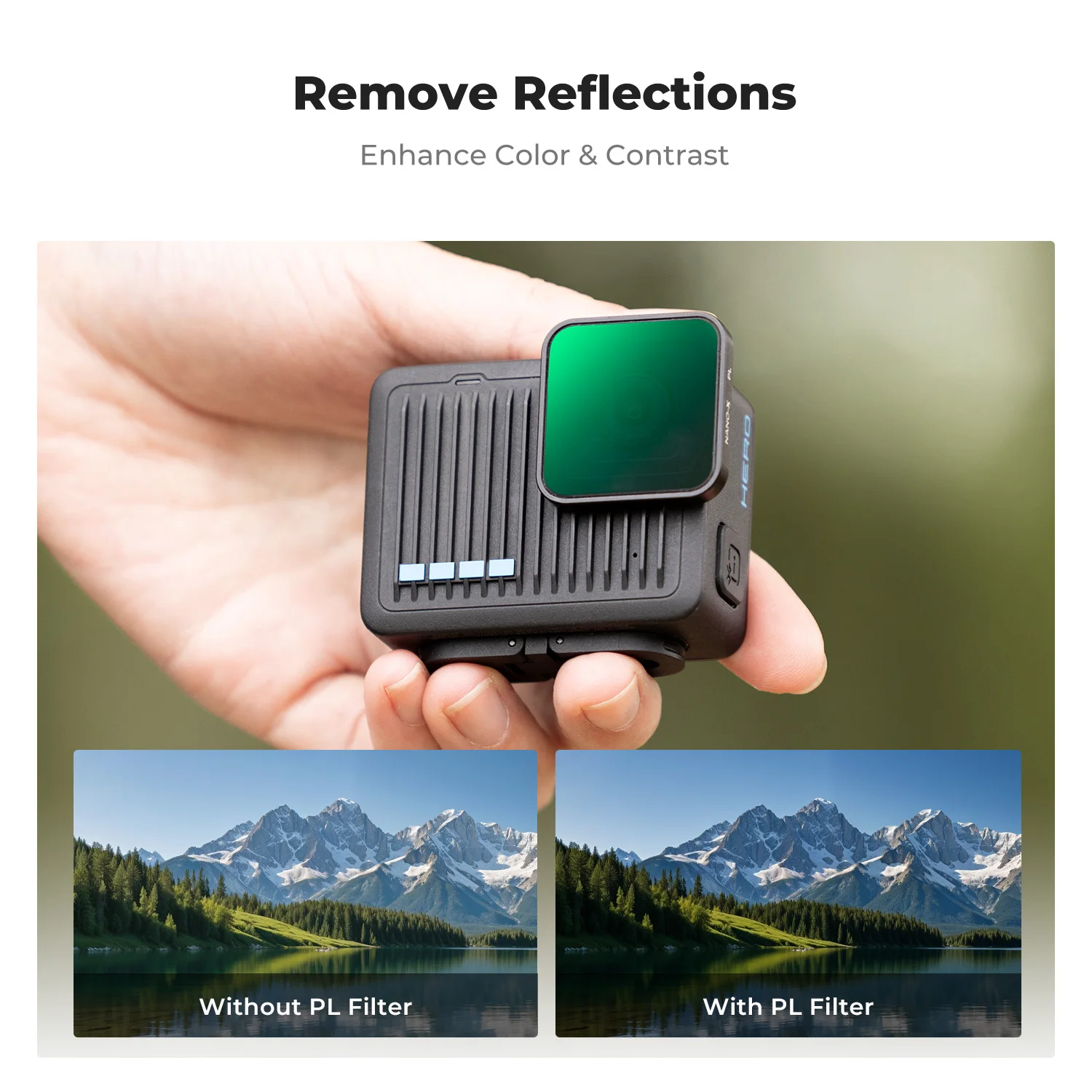 مجموعة مرشحات كاميرا الحركة K&F لمرشحات عدسات GoPro HERO 4K متعددة المغلفة HD CPL ND4 ND8 ND16 بدون طيار مستقطبة دائرية