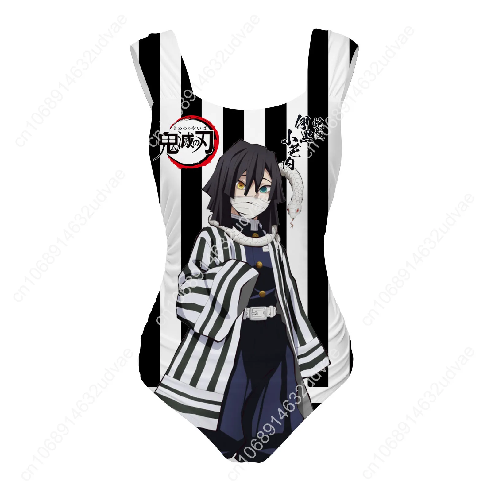 Muichiro Tokito Demon Slayer Swimsuit Wide Strap Women Bathing Suits Personalized Swimwear Bikini Customize Beachwear