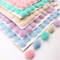 Prawdziwe futro z norek piłka Pompon 25mm 30mm 40mm miękkie pompony 3cm 4cm DIY pom pom futro akcesoria do wyrobu biżuterii materiały do szycia odzieży