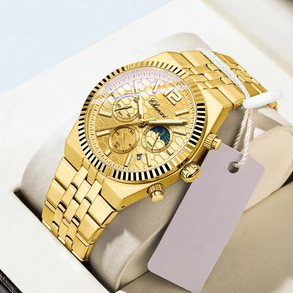 

Мужские кварцевые часы CHENXI, многофункциональные, стильные, водонепроницаемые, с указателем даты.