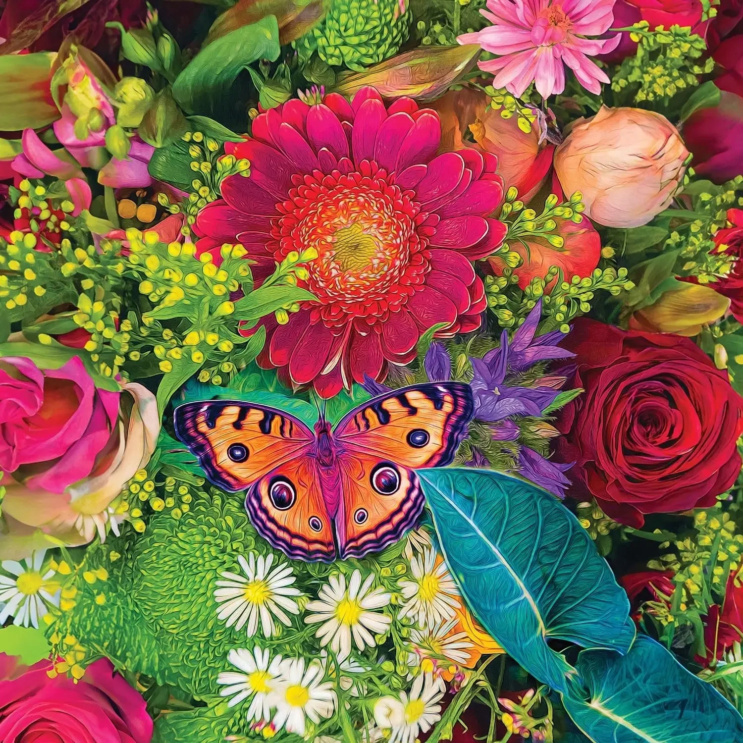 Puzzle en bois coloré papillon et fleurs, 520/500/300 pièces, pour jeux d'activités familial stimulants, cadeau d'anniversaire de fête