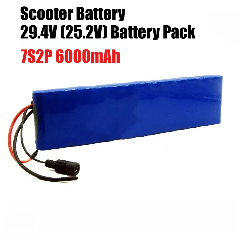 

6000mAh 18650 7S2P Li-ion Rechargeable Battery Pack 25.2V Suitable for Battery Replacement of 29.4V Electric Scooters