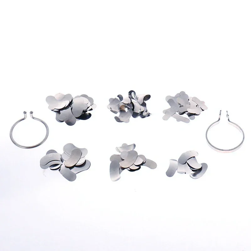 100 Pcs Sectional Contoured Dental Matrix Bands with 2 Rings and #1398 Forming Clip – Restoration Kit