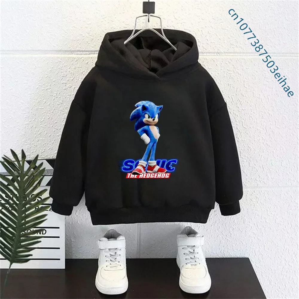 Sonic Anime Children's Sport Hooded Shirt in Y2K Style, Trendy for Boys and Girls, Casual and Versatile Baby Outdoor Jacket