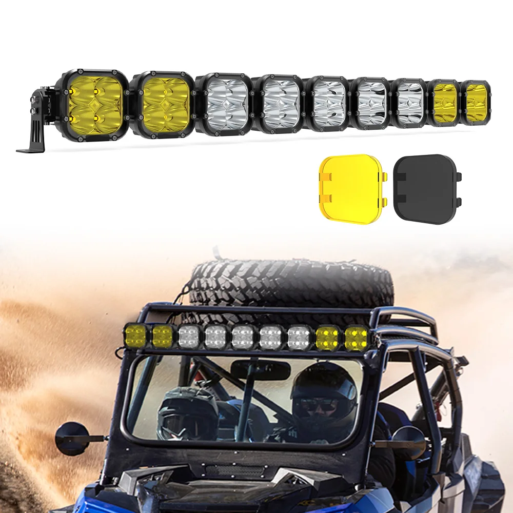 

12v 24v Square 360 Watt 9pcs Top Roof Mounted Car Truck Spot Led Light Bar Offroad For Utv Pickup Rzr Polaris Ranger Defender