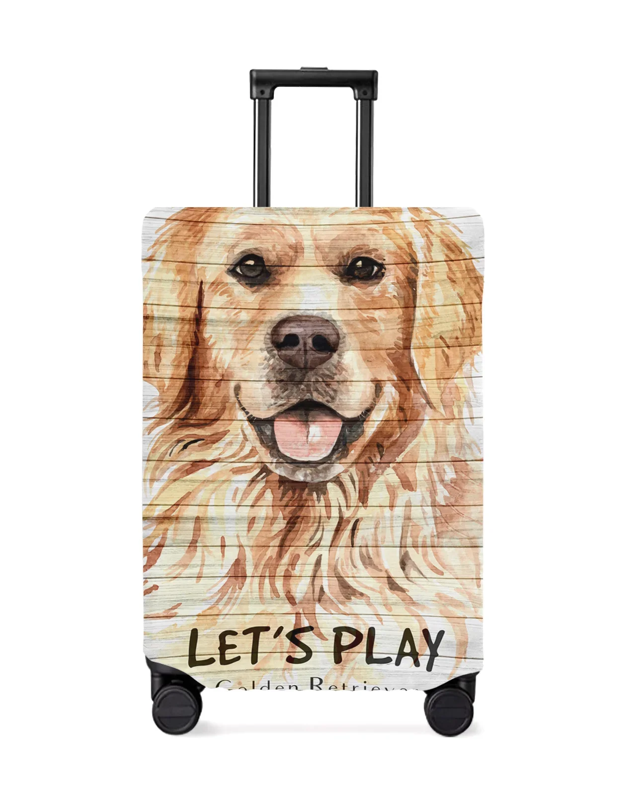 Golden Retriever Dog Wood Plank Travel Luggage Protective Cover for Travel Accessories Suitcase Elastic Dust Case Protect Sleeve