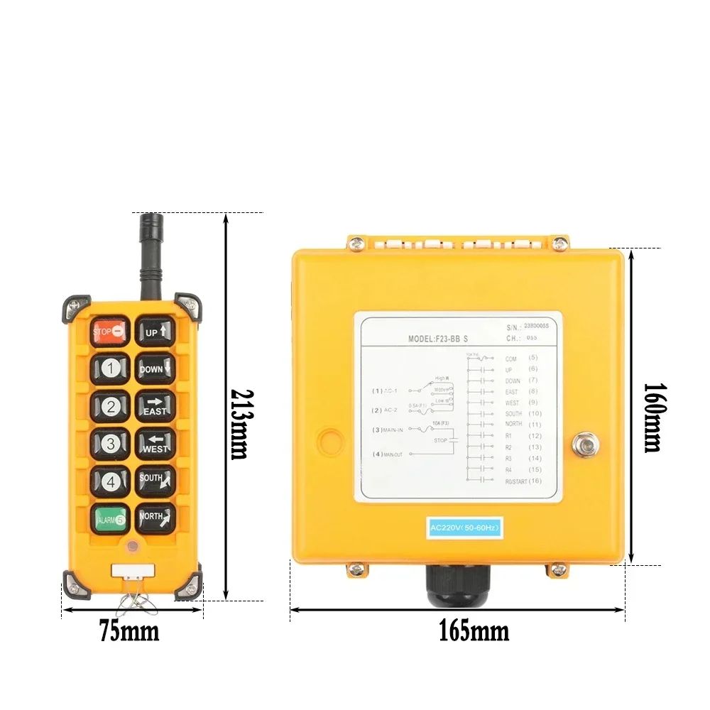 Industrial Remote Controller F23-A++/F23-BB 18-65V 65-440V 1/2 Transmitters 1 Receiver  Electric Hoist Wireless Switches