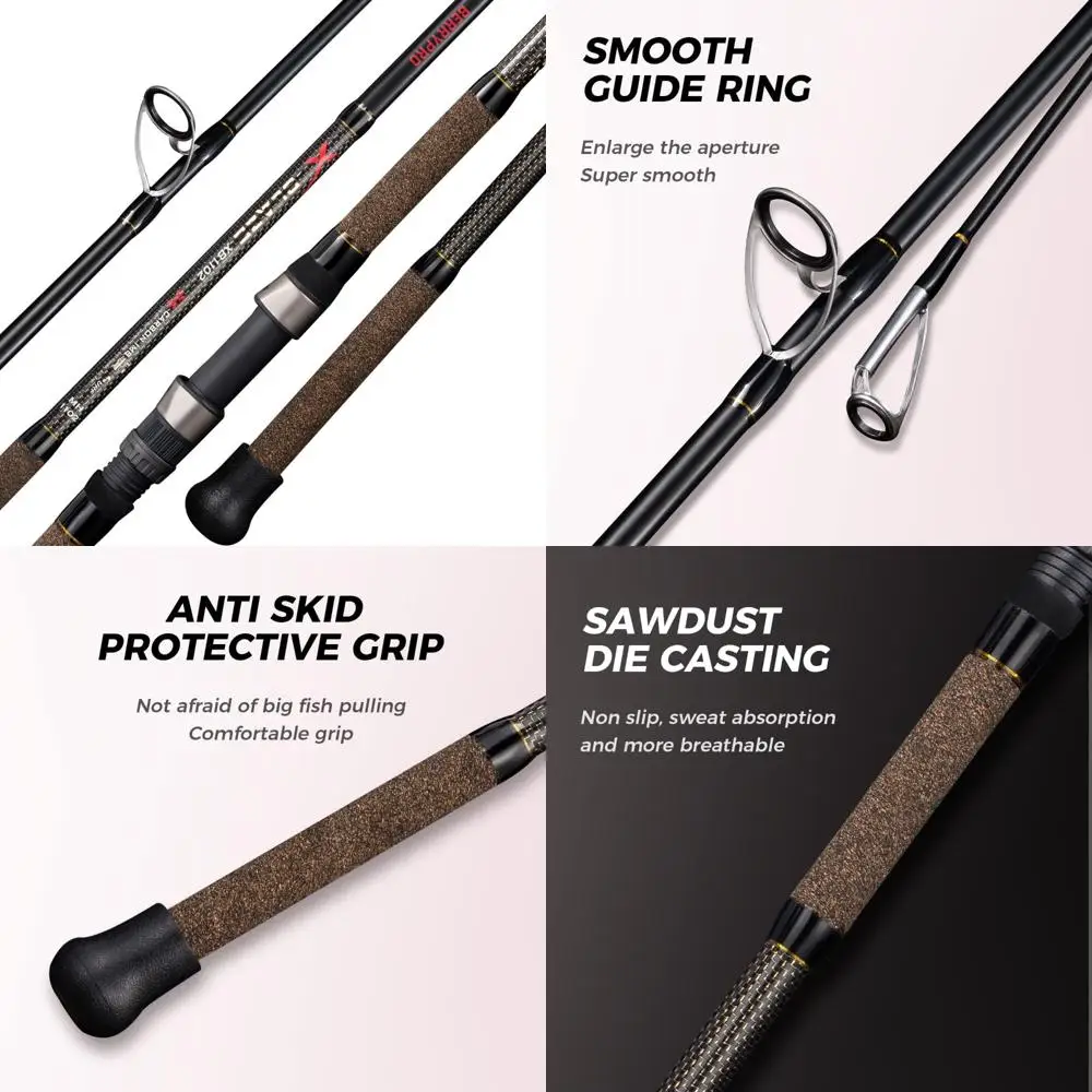 

Carbon Surf Spinning Rods for Fishing - 9 to 12 Feet Long, Pure Graphite, Ideal for Surf Casting and Beach Fishing Adventures