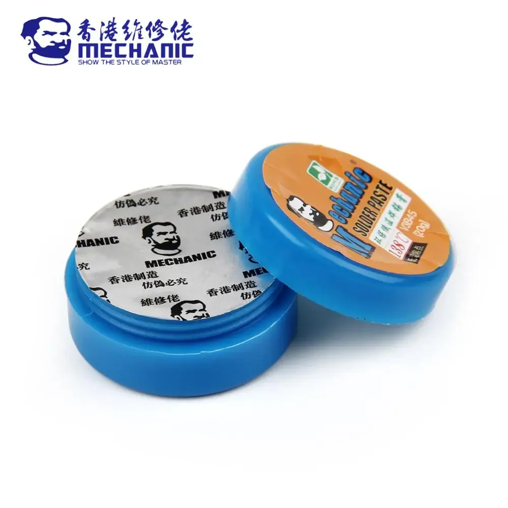 Mechanik 138 ℃ bezołowiowa pasta cyna lutownicza w niskiej temperaturze topnienia topnik do lutowania krem spawalniczy Sn42/Bi58 zestaw do naprawa BGA PCB