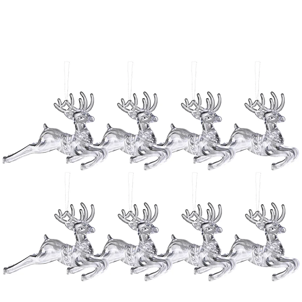 

8 Pcs Reindeer Ornaments for Christmas Tree Flying Pendant Party Decoration Xmas