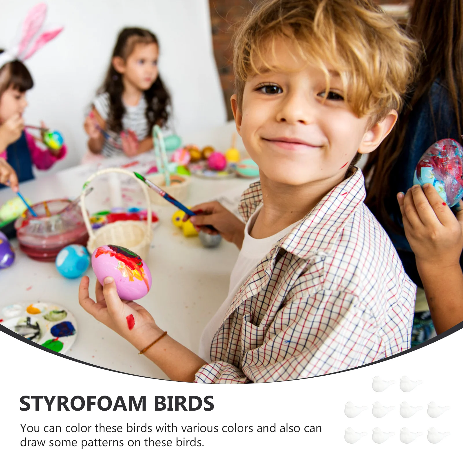 

10Pcs DIY Birds Shape Decoration White Blank Foams Odorless Durable for Long Lasting Use Party Accessories Foaming Birds