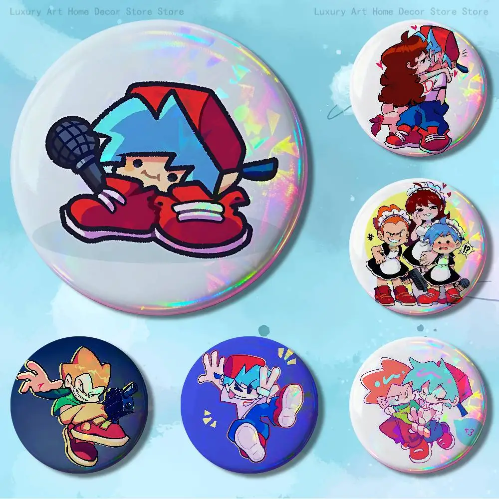 F-Friday Night F-Funkin Custom Badges 75mm 44mm 25mm Brooch Backpack Hat Enamel Pins Accessories Toys Gifts