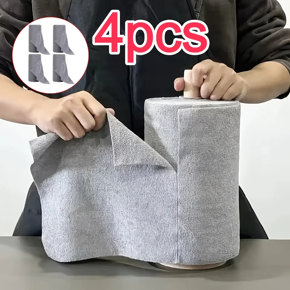 4/1PCS 50 Sheets/Roll Microfiber Dishcloth Reusable Double Sided Kitchen Cleaning Cloth for Dishes Utensils Glass Kitchen