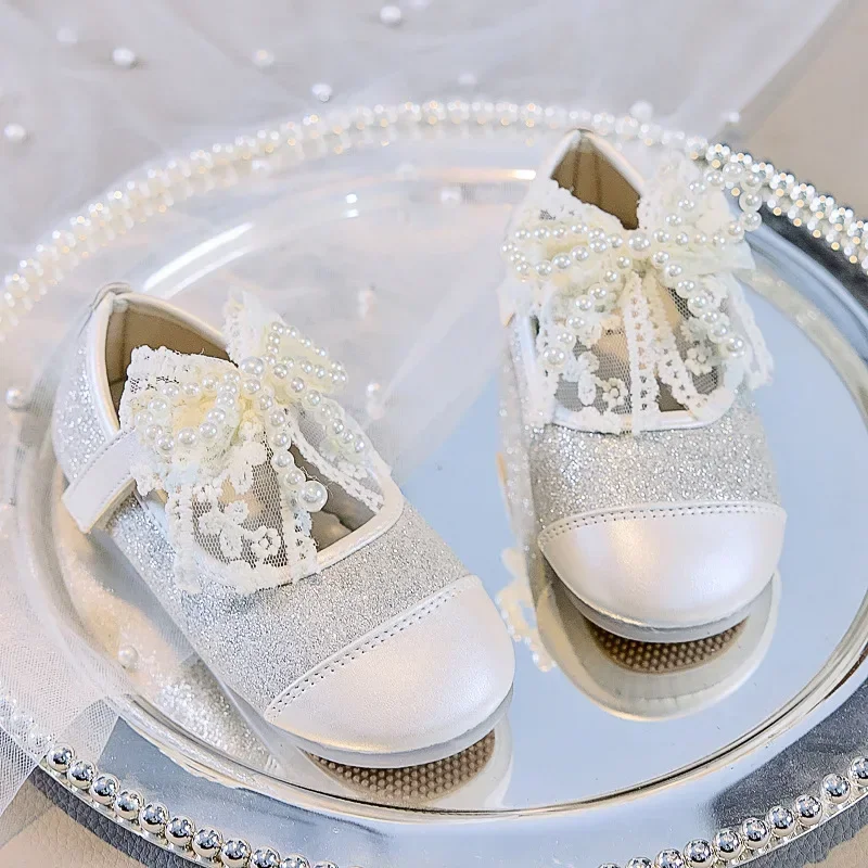 

2025 Children Princess Shoes for Girls Spring Autumn New Fashion Korean Style Soft Bottom Anti-slippery Versatile Party Shoes