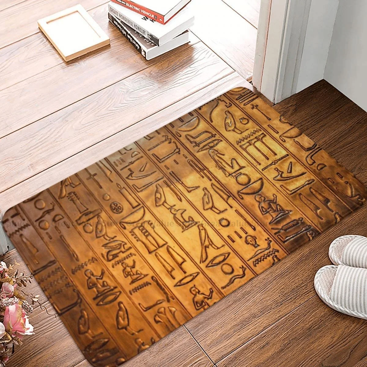 Ancient Egypt Egyptian Kitchen Non-Slip Carpet Hieroglyphs Vintage Living Room Mat Entrance Door Doormat Home Decor Rug