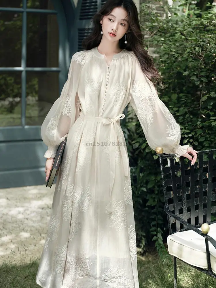 women's-french-style-cheongsam-maxi-dress-ivory-embroidery-long-sleeve-tie-waist-elegant-fairy-vacation-chinese-style-dress