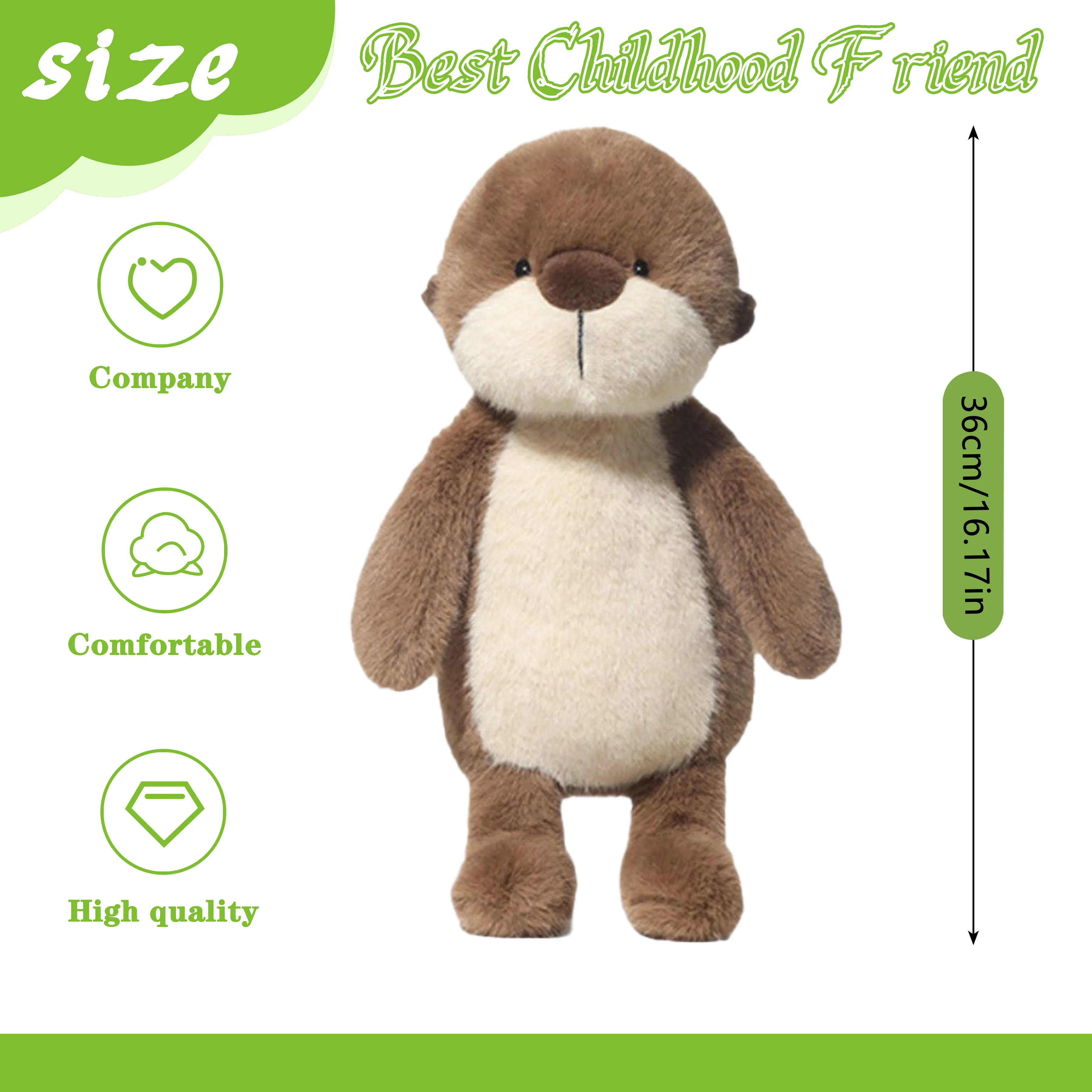 Wholesale 36cm Kawaii Cartoon Sea Otter Plush High Quality Brown Plush Toy Super Soft Home Decor For Boys Girls Christmas Gifts