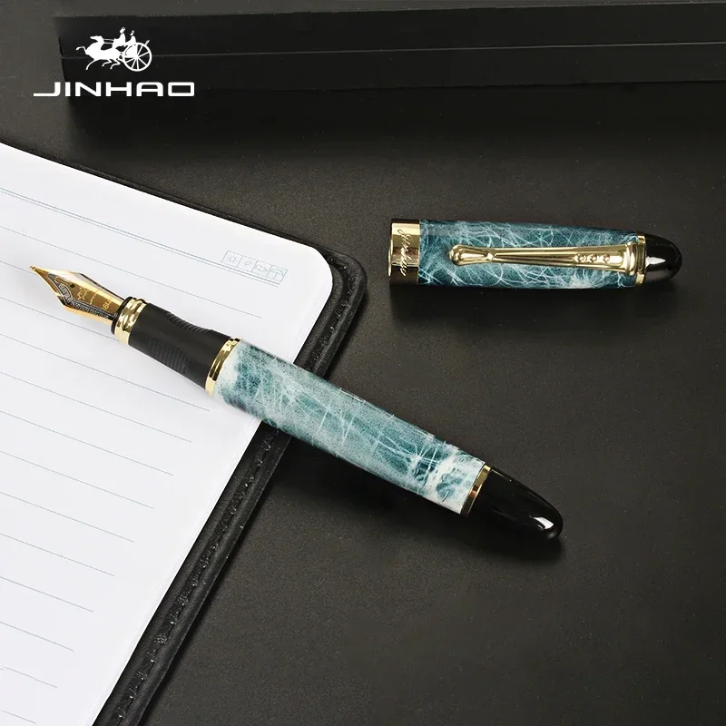 

Jinhao x450 Metal Fountain Pen Blue Green Golden Ink Pen Office School Business Supplies Writing Gift Stationery