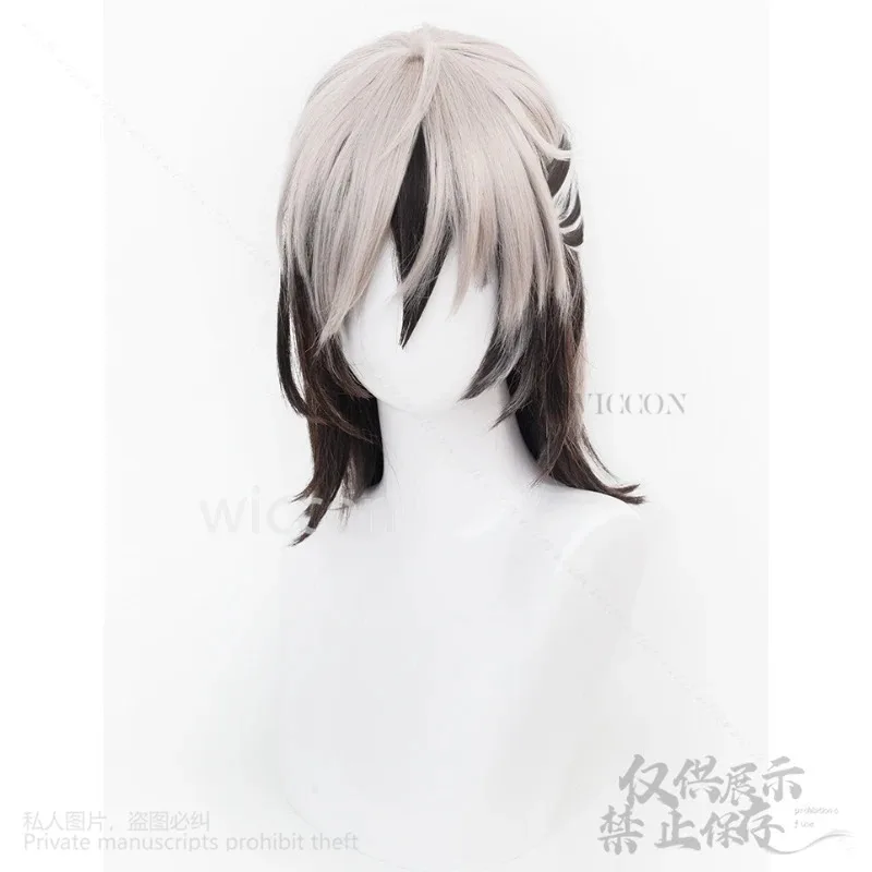

COSda@Anime Game Nu: Carnival Rei Cosplay Costume Wig Grey Hair Black Highlights Short Heat Resistant Synthetic For Man Customiz