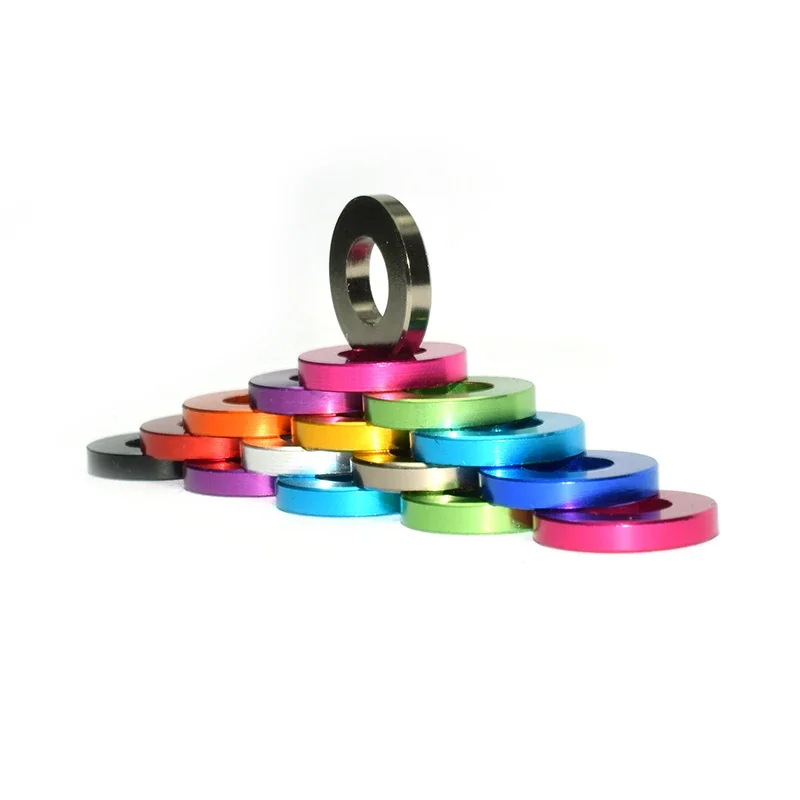 5/10/20/50pcs M5x12x2 Aluminum Flat Washer Anodized Colourful Bushing Gasket Washers Plain For RC Model Parts Red/Blue/Black