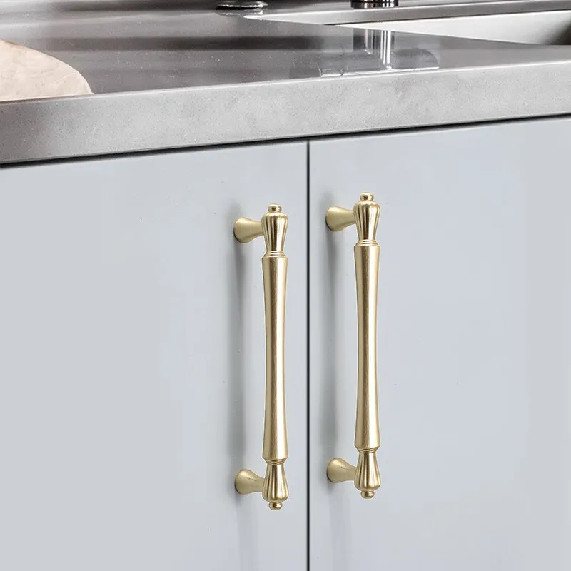 Handles Drawer Cabinet Furniture Kitchen Handles for Cabinet Knob Door Drawer Furniture Kitchen Pearl Golden Zinc Alloy Hardware