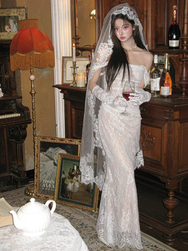 

Retro Lace Photography Costume Studio Theme Atmosphere Sensation Personal Wedding Photoshoot Vintage Feel Fashionable Women's...