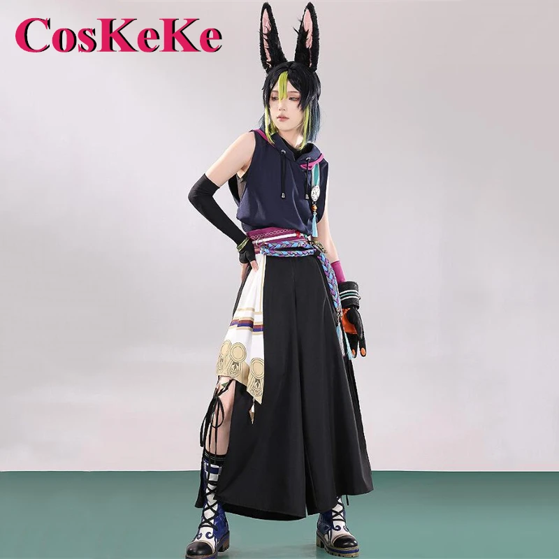 CosKeKe Tighnari Cosplay Game Genshin Impact Costume Forest Attendant Handsome Everyday Fashion Wear Clothes Role Play Clothing