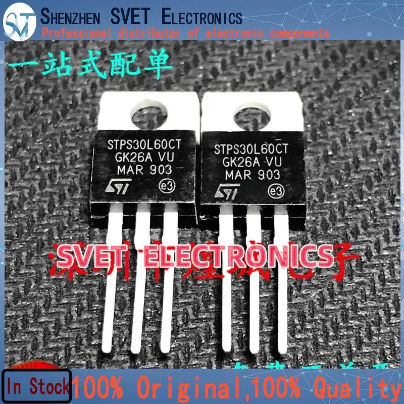 10PCS-50PCS  STPS30L60CT  TO-220 MOS 60V 30A   Original In Stock Fast shipping