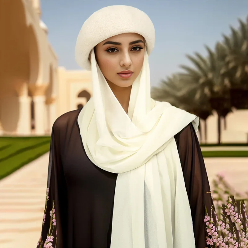 

Fashion Muslim Women Bucket Hat With Chiffon Hijabs Summer Sports Cap With Hijab Ready To Wear Instant Hijab Islamic Headscarf