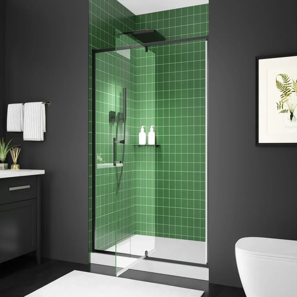 

38-42" w x 71" h pivot swing glass shower door,pivot semi-frameless shower door with 1/4"(6mm) clear sgcc tempered glass,matte b