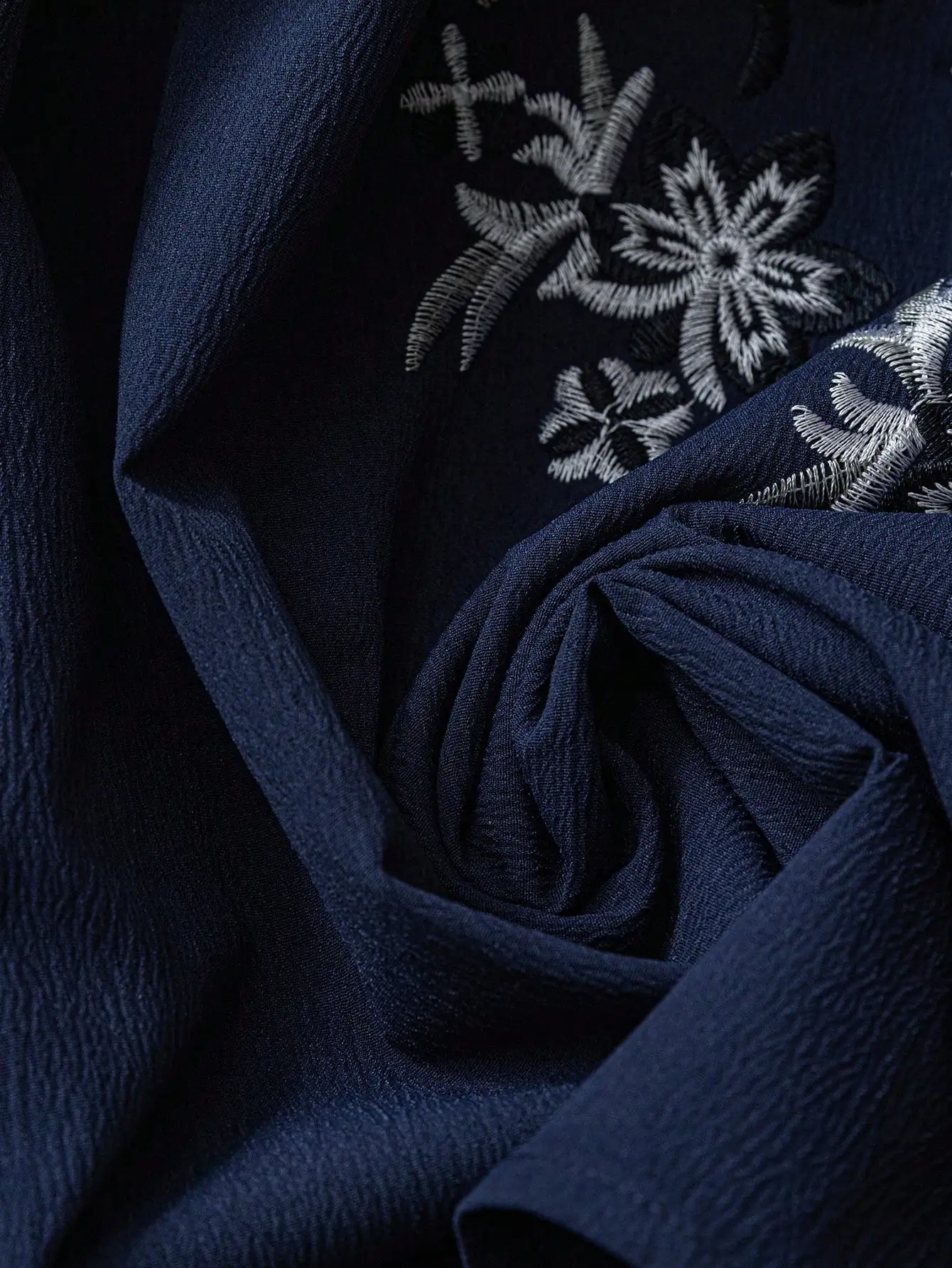 Plus Size Ethnic Embroidered Shirt - close-up view