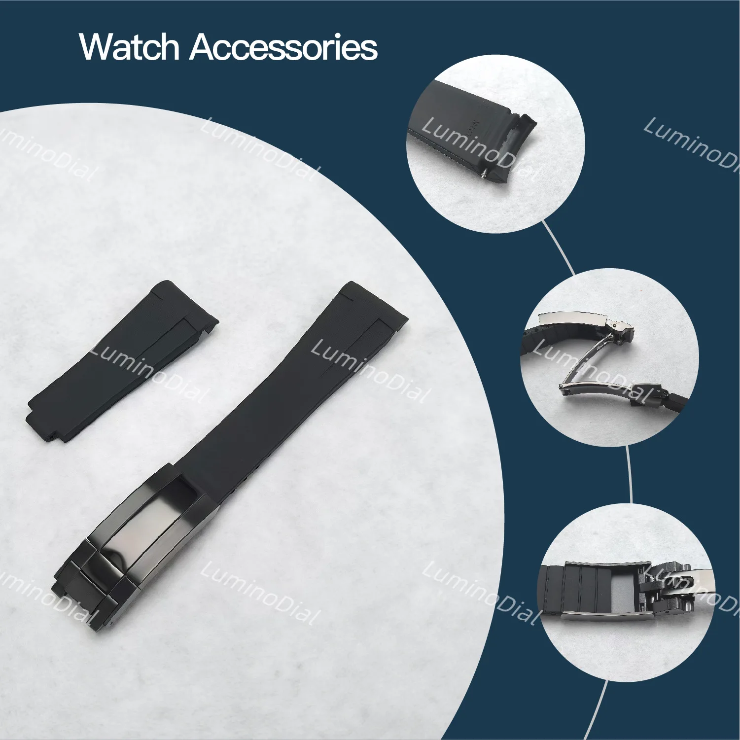 

Watchs for man watch strap 20mm Rubber Strap for Rolex GMT Daytona Submariner Waterproof TPU Curved End Replace Watch