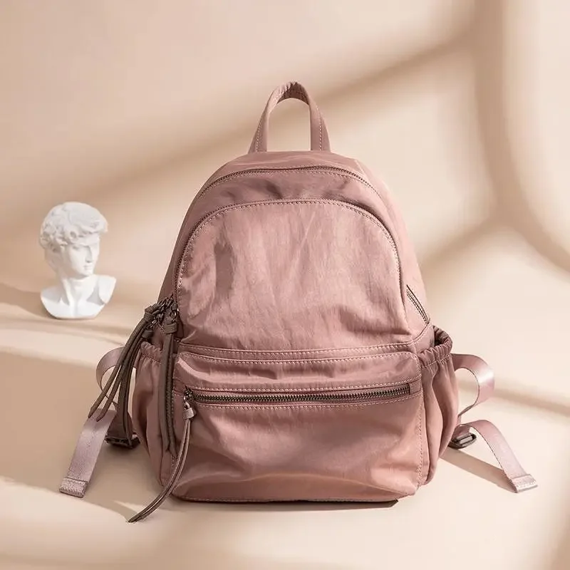 Backpack Women New Korean Fashion Simple Canvas Zipper Casual Backpack Girls Travel Backpack Small Fresh