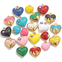 5pcs Stainless Steel Enamel Heart Charms For Jewelry Making Love Pendants DIY Earring Nacklace Connectors Jewelry Supplies Part