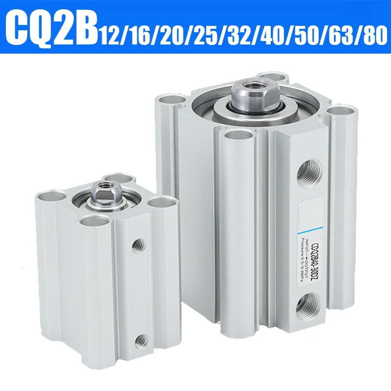CQ2B Compact Air Pneumatic Cylinder Double Acting Air Cylinder 6mm 10mm 20mm Bore 5-50mm Stroke Piston Automation Equipment