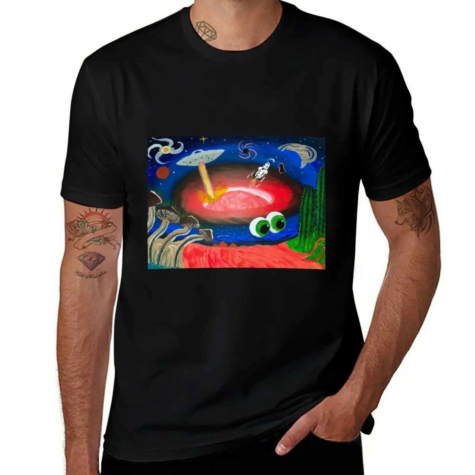 mind exploring T-Shirt Anti-Fade Casual Tee Shirt T-Shirt